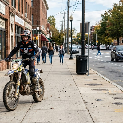 Can You Ride a Dirt Bike on the Sidewalk? Laws, Fines & Where It’s Legal