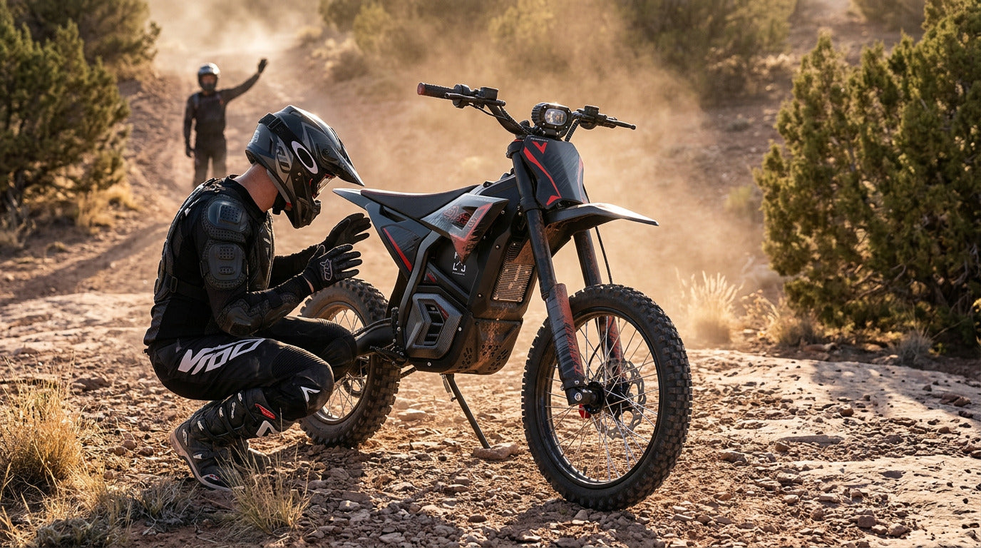Electric Dirt Bike Tip-Over Inspection: Immediate No-Ride Triage