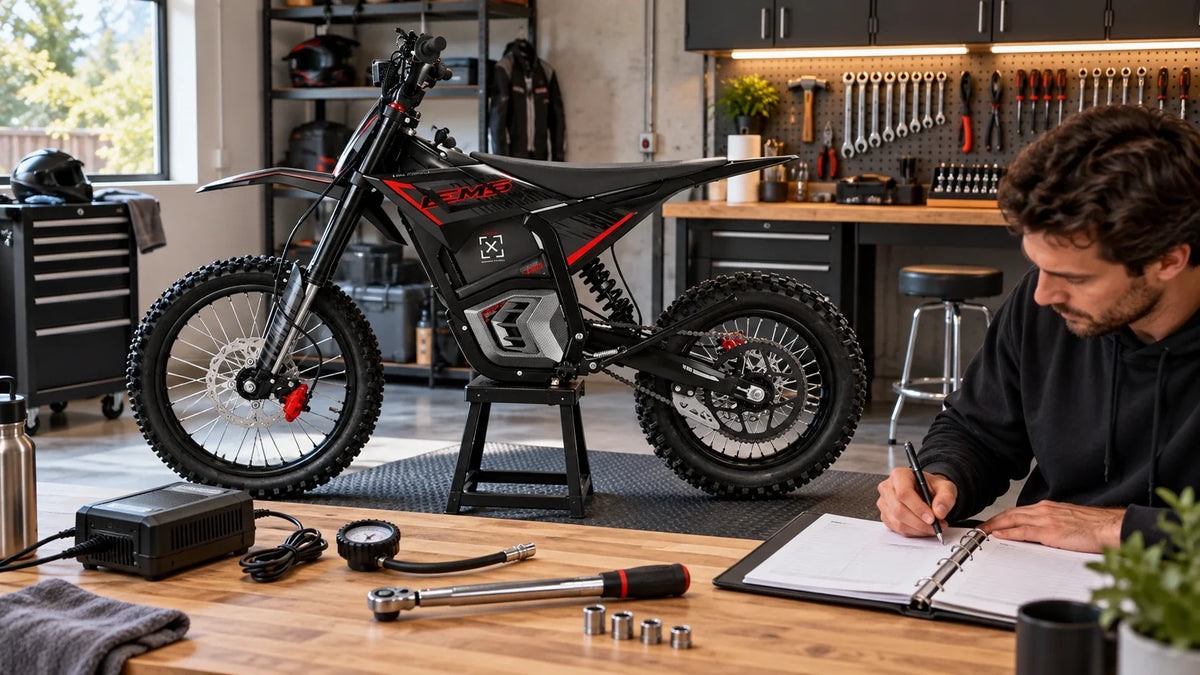 Electric Dirt Bike Service Log Template: Track Torque, Tires, Brakes and Battery